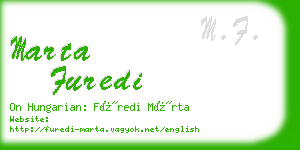 marta furedi business card